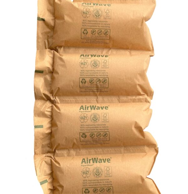 AirWave PaperWave Bio typ 7.1, 21 cm x 300 m / lakan 21x10 cm luftkudde, material 100 % återvunnet papper FSC-certifierat
