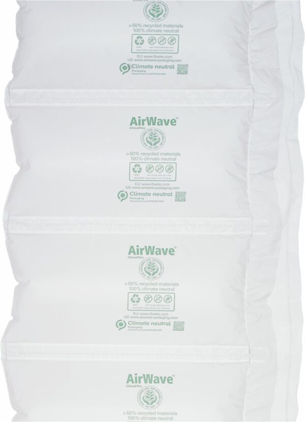 AirWave ilmatyynykalvo ClimaFilm-50 tyyppi pakkaustäyte 7.1, 21 cm x 700 m / arkki 21x10 cm, materiaali - 50 % kierrätetty HDPE 20 mic läpinäkyvä