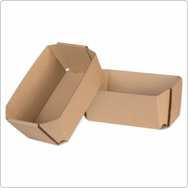Box for fruit 17x11,7x6,8 cm (width x length x height/ inner sizes) 18x12x7 cm outer sizes, 3-layer corrugated cardboard ca 3 mm brown/brown