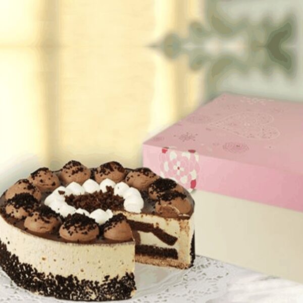 Cake box + separate Lid 30x30x13 cm (width x length x height) design Lovely Flowers, white/white cardboard 600 gsm, 10 pcs/pack