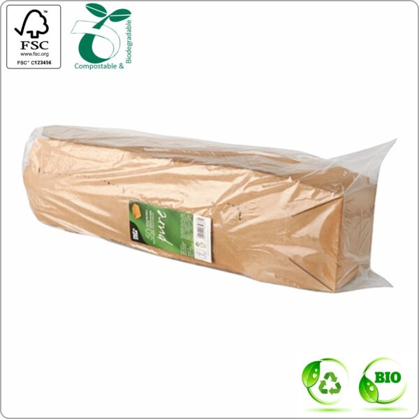 Food Lunch box 16,8x13,5x5,5 cm (width x length x height) 1000 ml, brown/brown PLA Bio-coating cardboard 310 gsm FSC® certified, 50 pcs/pack